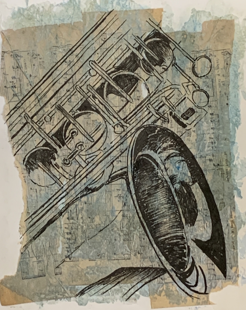 Sax ink drawing
